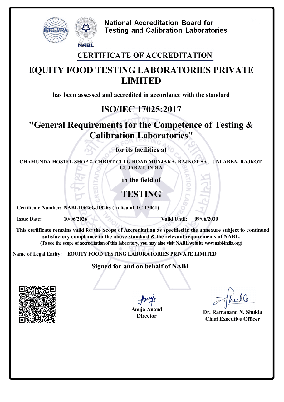 NABL accreditation certificate, page 1