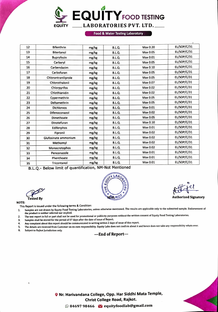 Ghee laboratory test report — 2026, page 2